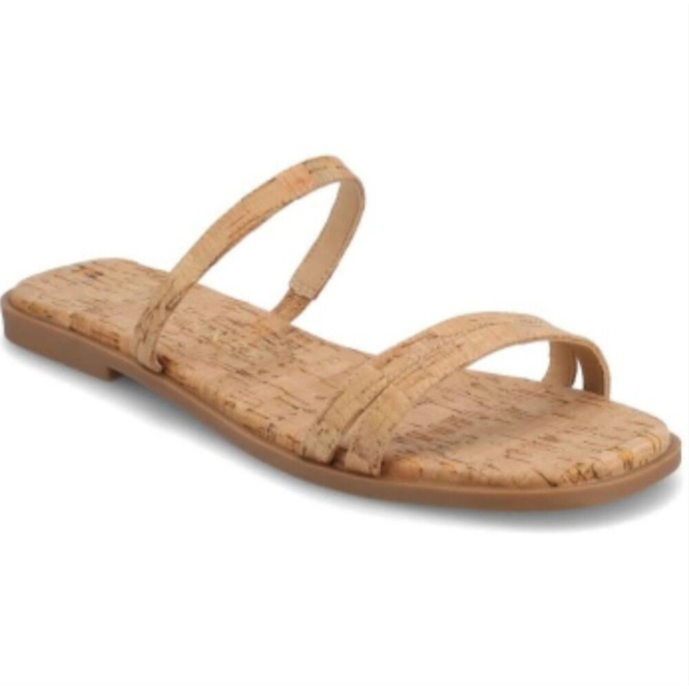NEW! Women's Journee Collection Brisa Multi Strap Slide Sandal, Cork Size 6.5 - Picture 1 of 9